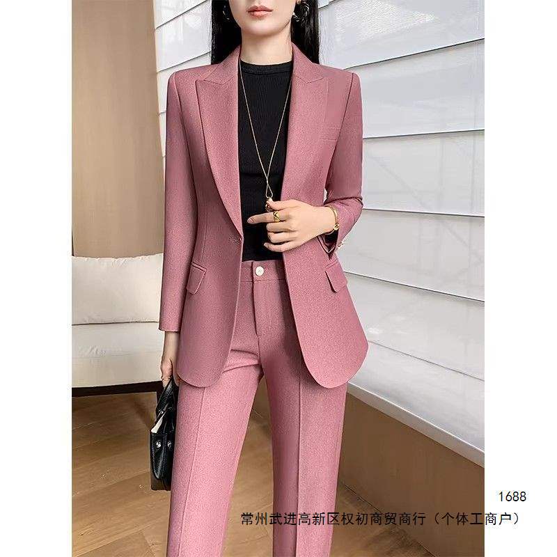 Women's Suit Set - New Spring/Autumn Style, Professional Formal Suit, Petite Women's Cropped Pants, Casual Suit Jacket