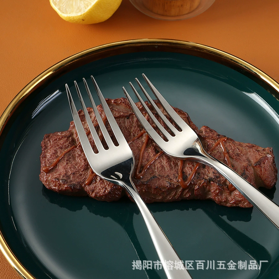 18/10 Stainless Steel Main Handle Sweet Powder Mainly Tablet Fork Hotel 304 Dessert Spoon fork Cow Bow Poward Blade
