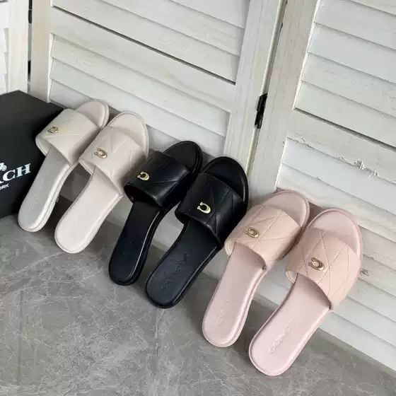 C Brand 25 New Genuine Leather Summer Women's Beach Sandals Flat Slippers Casual Fashion Slide Sandals for Women
