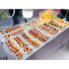 砂糖瓢箪の屋台の箱の食品級のプラスチックの果物のギョーザは新鮮保持の収納の冷蔵庫を展示して小串を詰めて専用にします。