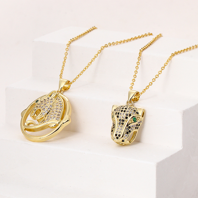 Leopard Head Pendant Necklace Personalized Hip Hop Punk Jewellery_voghion.com