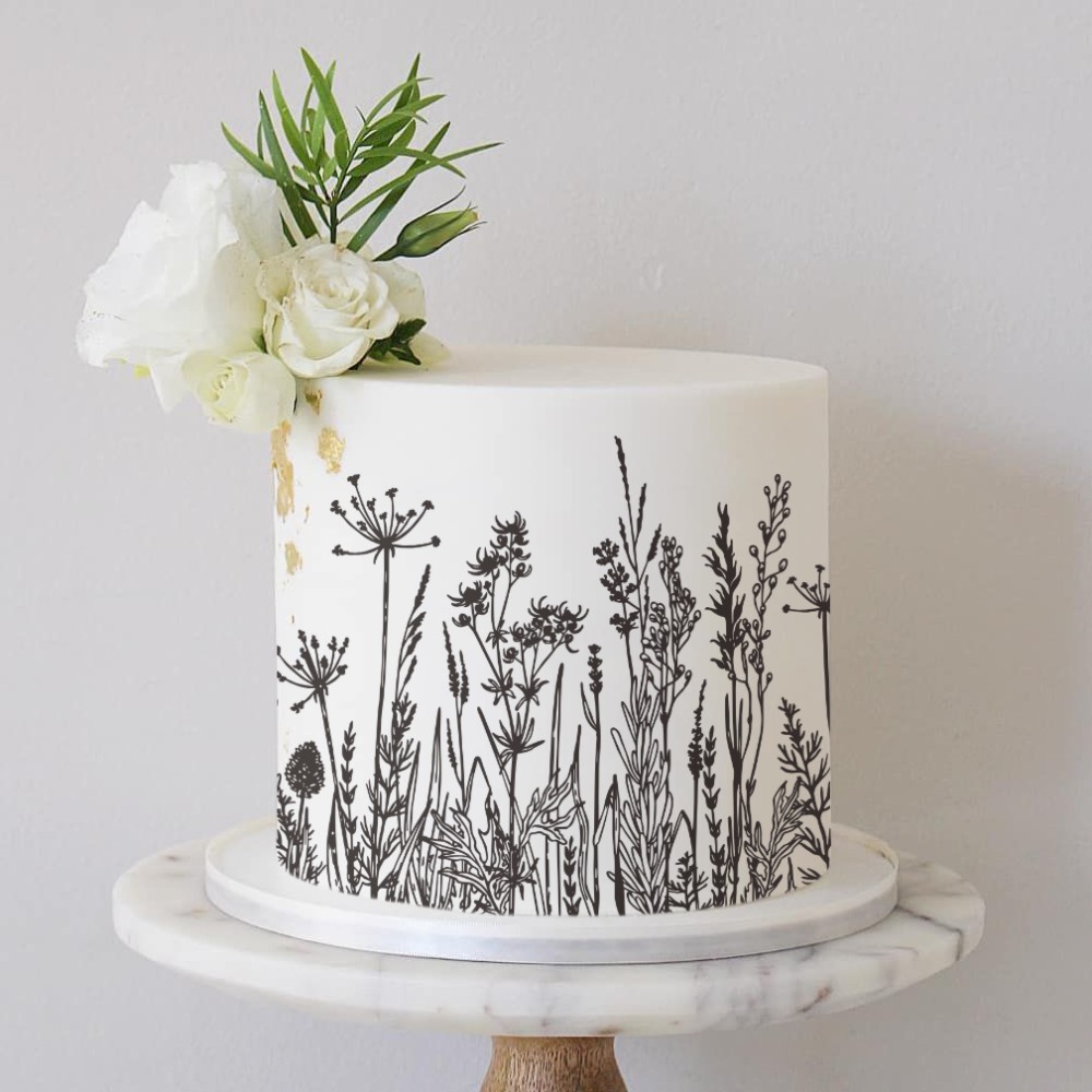 Cruz-frontera diamante Rosa mariposa flor patrón de tela molde fondant cake hornear borde spray molde malla plantilla