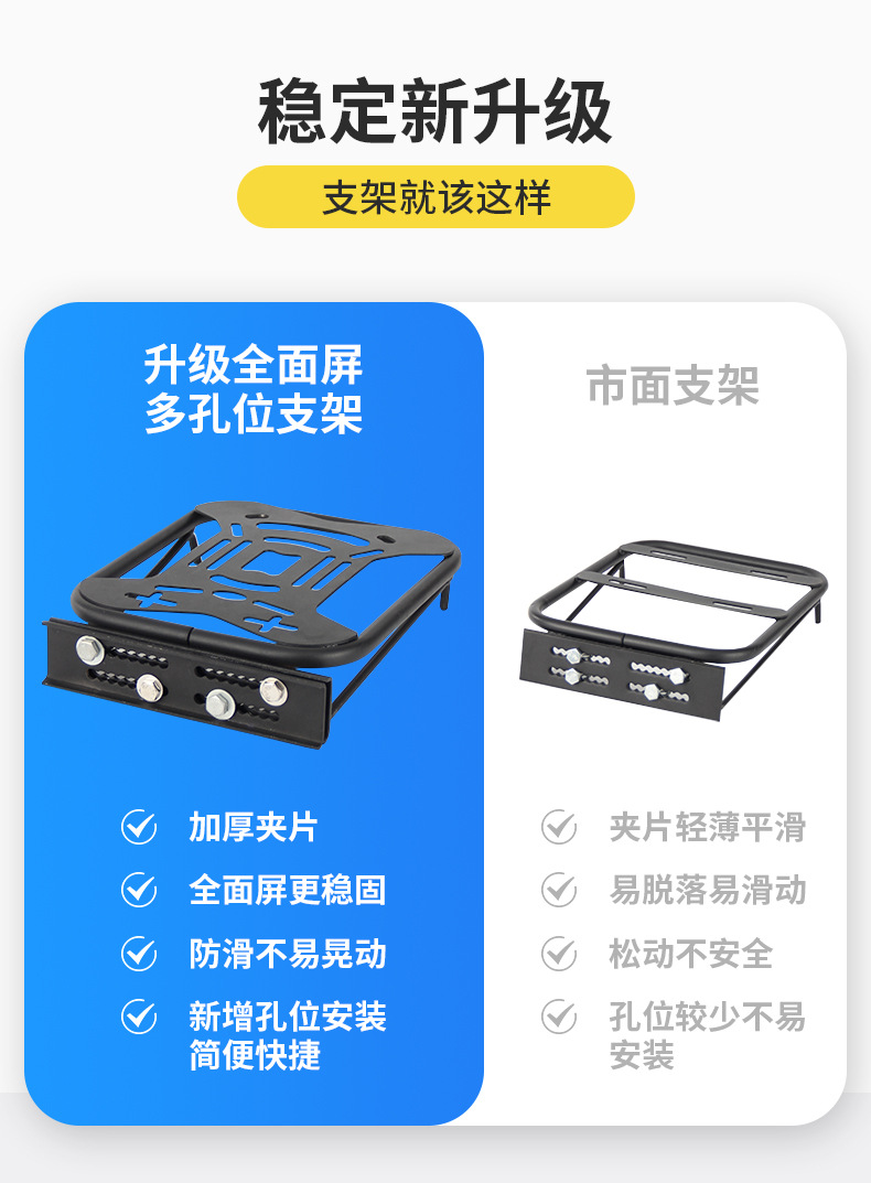 Electric Scooter Rear Trunk Bracket Yadea Aima Electric Vehicle Trunk Backrest Modification Rack Support Frame Expansion Rack