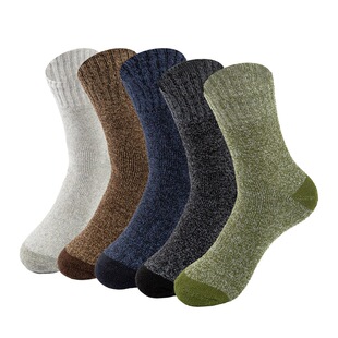 Socks men's winter fleece-lined thick warm terry socks wholesale men's mid-tube floor socks and towel socks winter