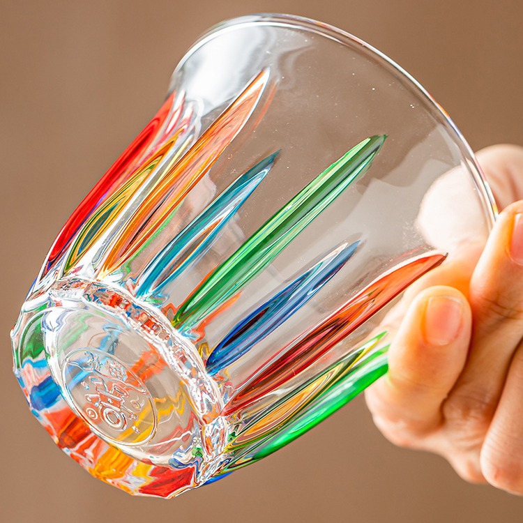 Taza de café pintada vidrio templado pintado a mano bombarderos americanos coloridos retrógrados transparentes sucios Latte Australia