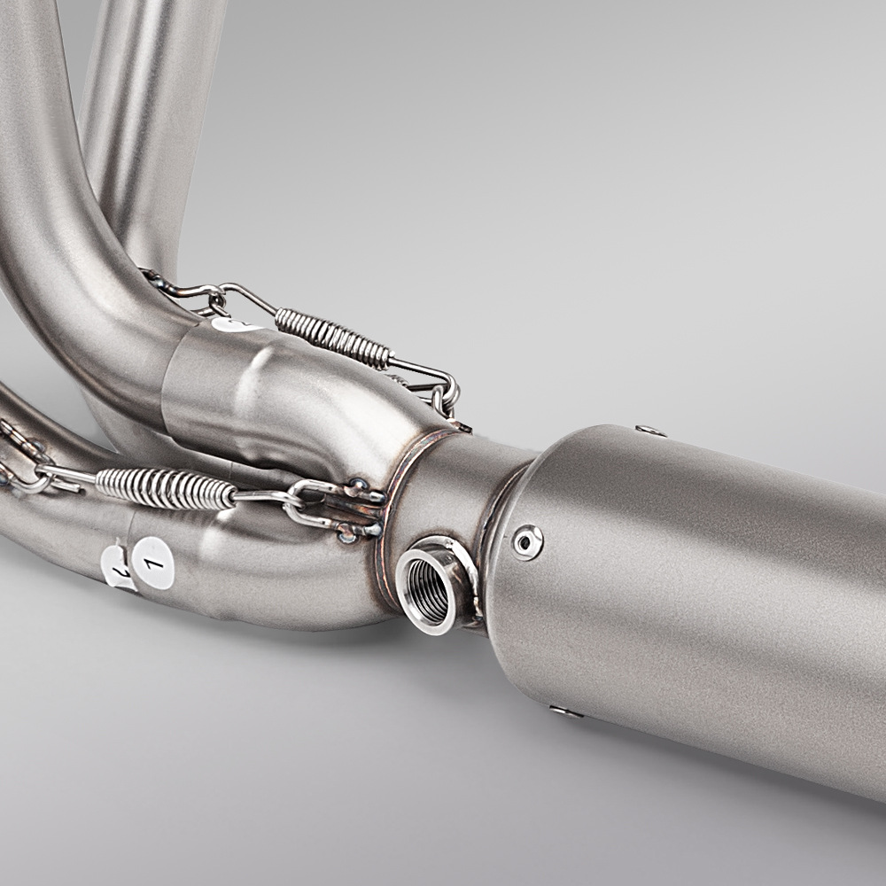 Motorcycle Exhaust Pipe Chunfeng 675Sr Bottom Exhaust Swing Front and Rear Muffler Set Non-Destructive Installation