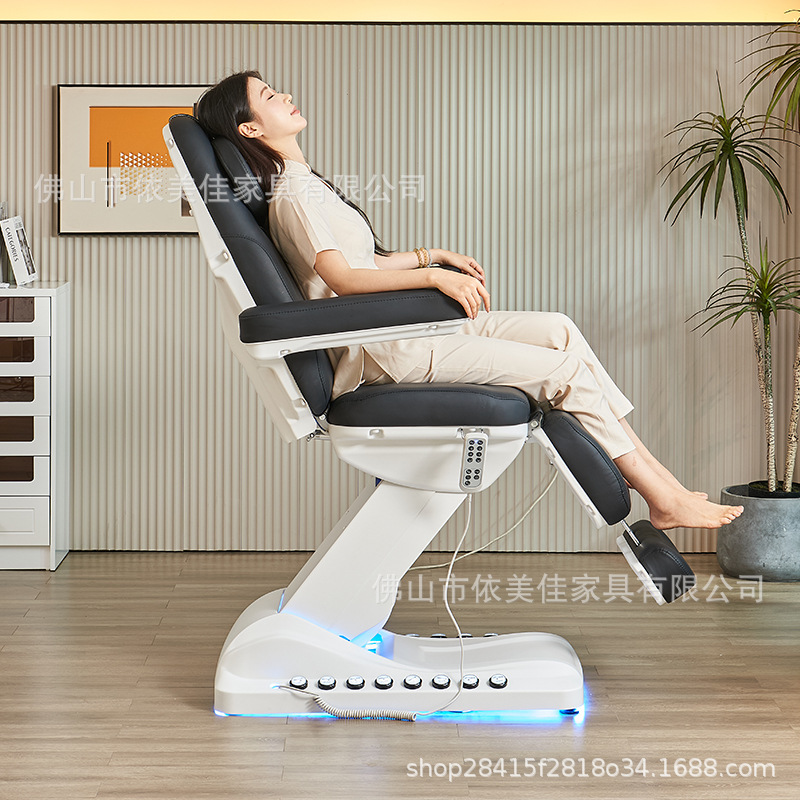 Cama de masaje especial para salón de belleza con tatuaje de bordado reclinado, asiento eléctrico de tatuaje de bordado, cama de masaje de tatuaje de bordado