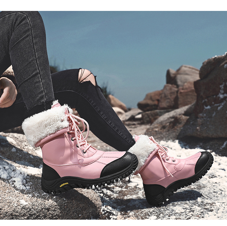 High Bang Cotton Boots Women's Winter Outdoor Snow Boots, Non slip, Plush, Thickened Women's Boots, Warm, Large, Fashion_voghion.com