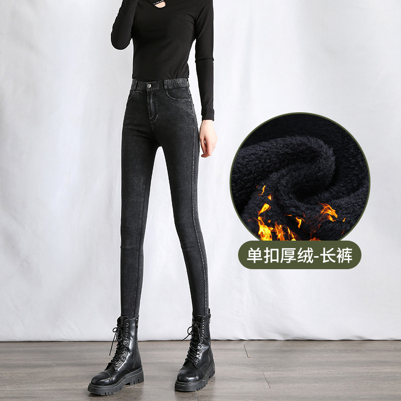 두꺼운 벨벳 싱글버튼 블랙팬츠 [눈송이팬츠]