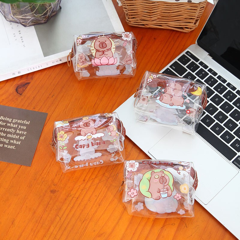 Kapibala Transparent Coin Purse for Children, Coin Storage, Student Card, Bus Card, Storage Card Holder, Wallet, Card