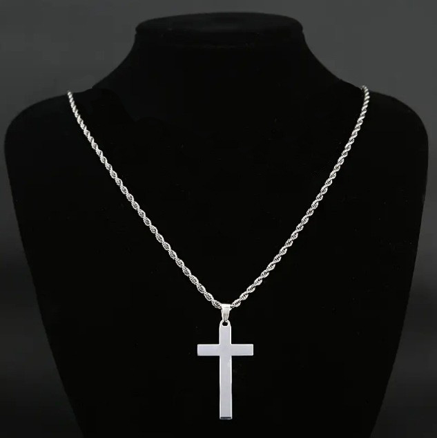 Heißer Verkauf Titan Stahl Doppelschicht Kreuz Anhänger Halskette Für Männer Drachenknochen Geflochtene Basketball Kette Gleichen Stil_voghion.com