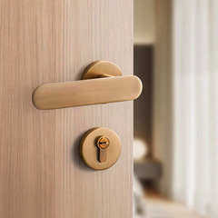 Brass interior door lock bedroom door silent split lock modern simple home solid wood door golden lock wholesale