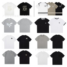 高版本罗伊威loe经典高品质宽松纯棉t恤女短袖男情侣千金大小姐风