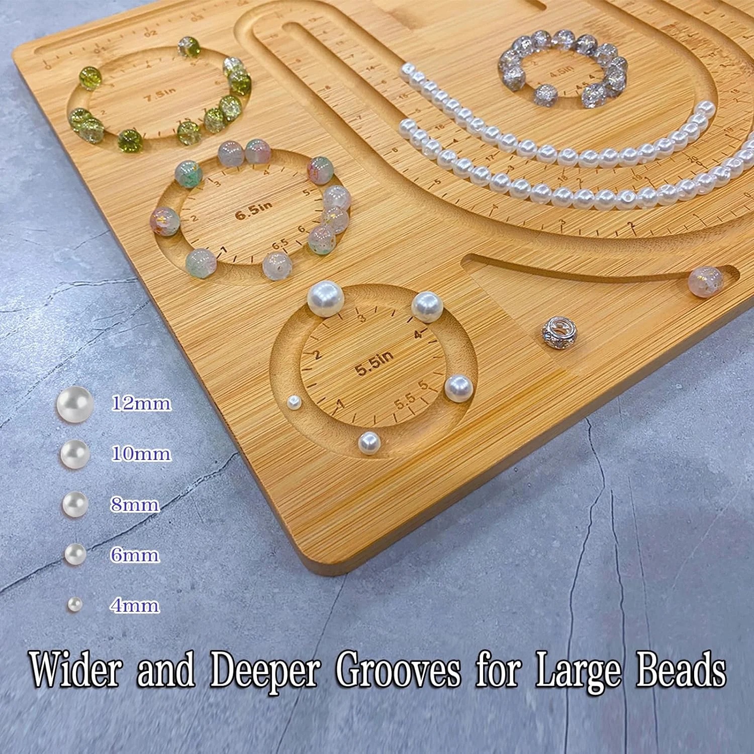 Placa de diseño de pulsera de madera creativa Pulsera de collar de bricolaje de cuadrícula múltiple Placa de exhibición de perlas Joyería Placa de cuentas de joyería
