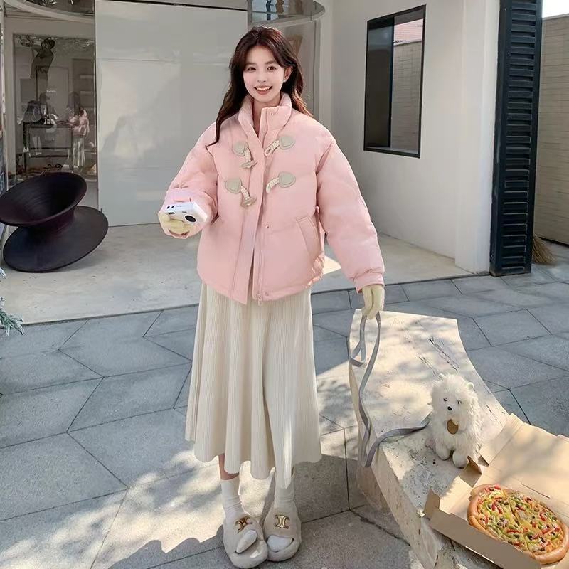 羽绒棉服女2025年新款牛角扣棉袄女短款棉衣宽松学生棉服冬季外套|undefined