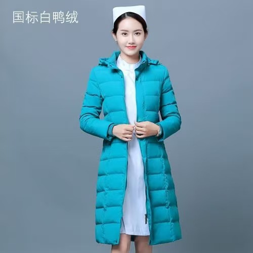여성용 레이크 블루 다운 재킷