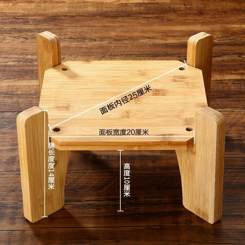 Base de bambú y madera para adornos, soporte elevado para botellas de vino, soporte cuadrado y redondo para jarrones artesanales, cubo de vidrio, soporte para plantas verdes.