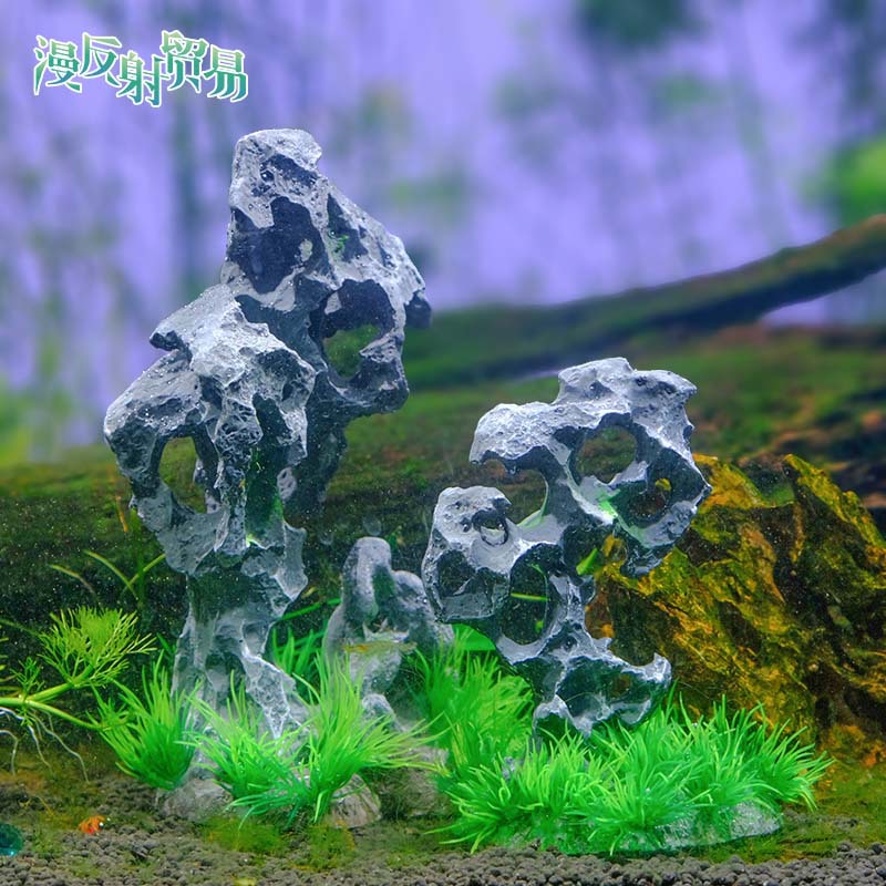 Stream piedra rocalla decoración evitación cueva decoración resina acuario conjunto acuario pecera piedra de simulación de paisajismo