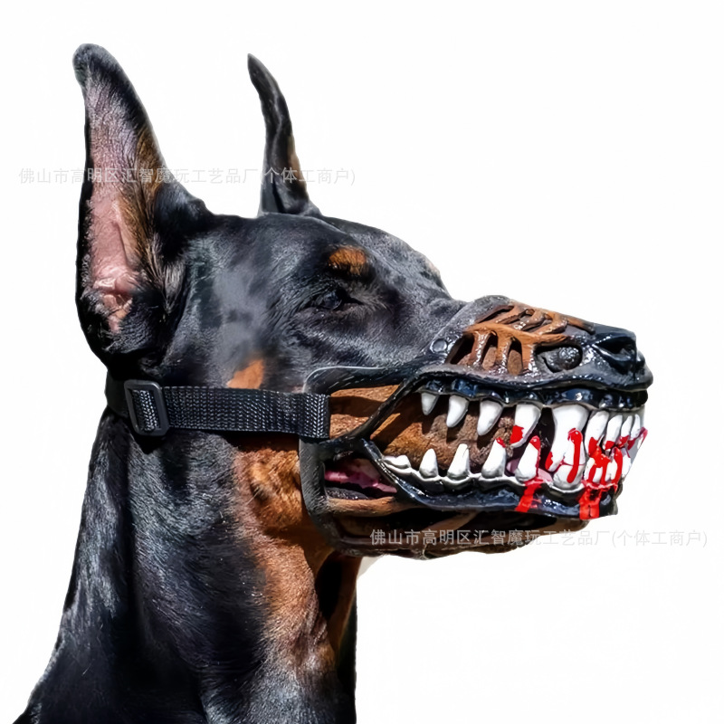 Animal de terror, cubierta de boca de sangre, dientes de látex, cubierta de cabeza de Halloween, habitaciones embrujadas, accesorios extraños, suministro transfronterizo