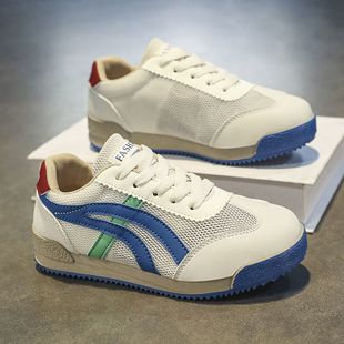Boys' Shoes 2025 Summer New Kidsren's Mesh Sports Mesh Shoes for Middle and Large Kidsren Family Soft-Soled Breathable Forrest Gump Shoes