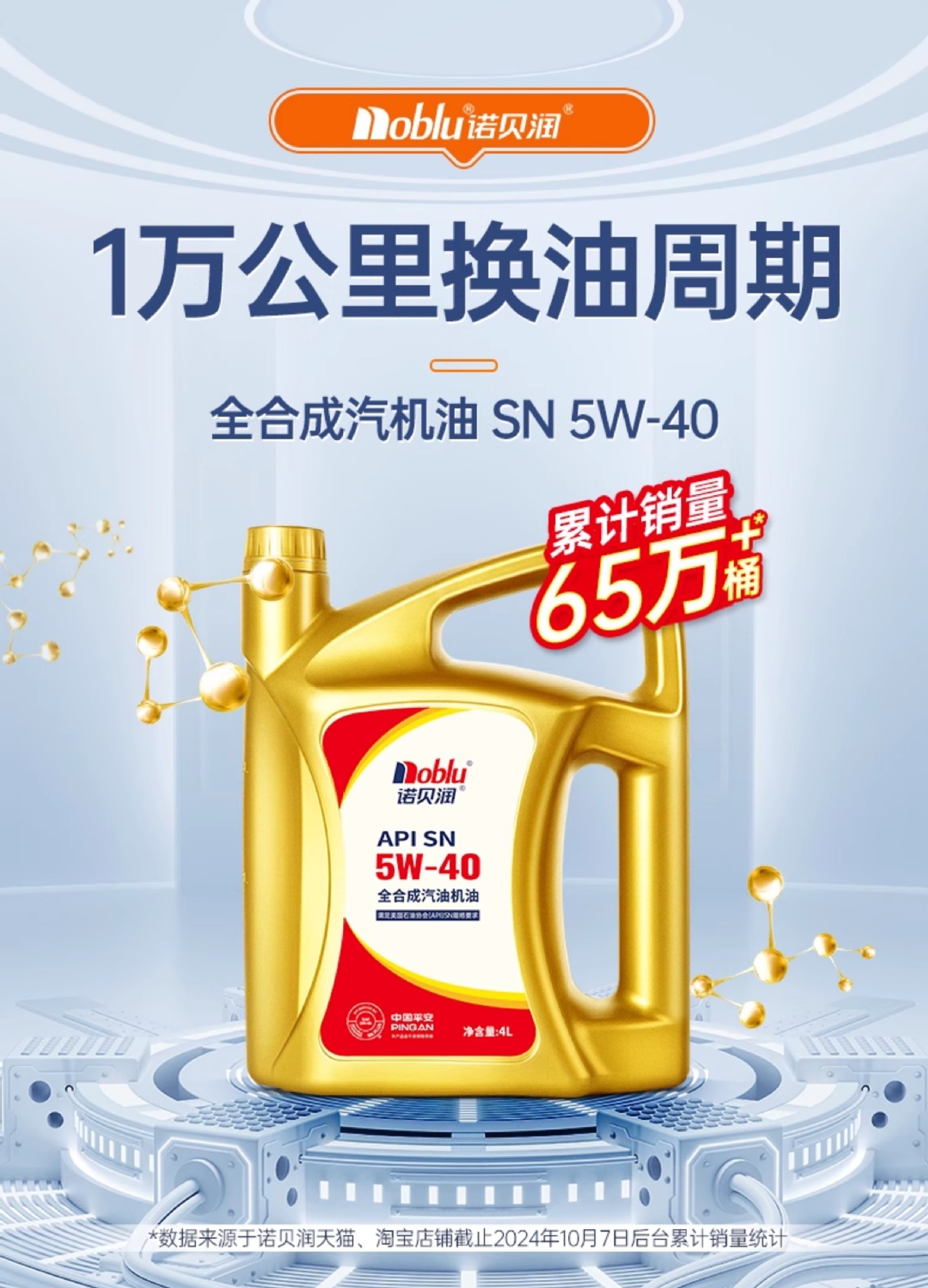 Suitable for Nobrun Gasoline Engine Oil Sn5W40 Automotive Engine Lubricant 4L Flagship Store Genuine Engine Oil Full
