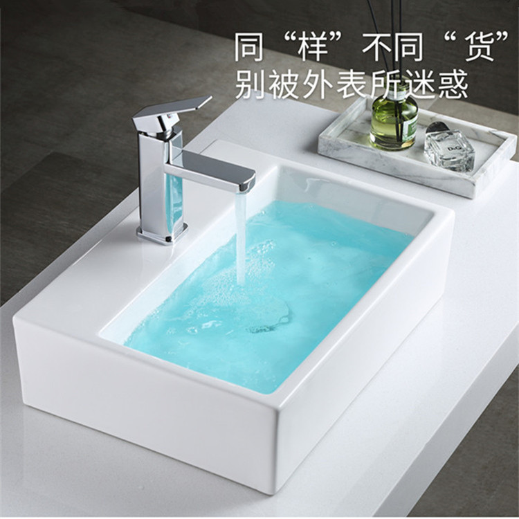 Acero inoxidable cuadrangular un solo agujero cocina baño lavabo grifo frío y caliente grifo transfronterizo mayorista lavabo grifo