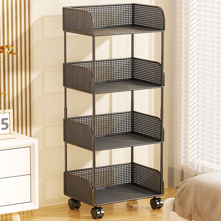 Storage Rack Bookshelf Student Desk Movable Floor-Standing Storage Cabinet Household Multi-Layer Children's Picture Book Storage Shelf