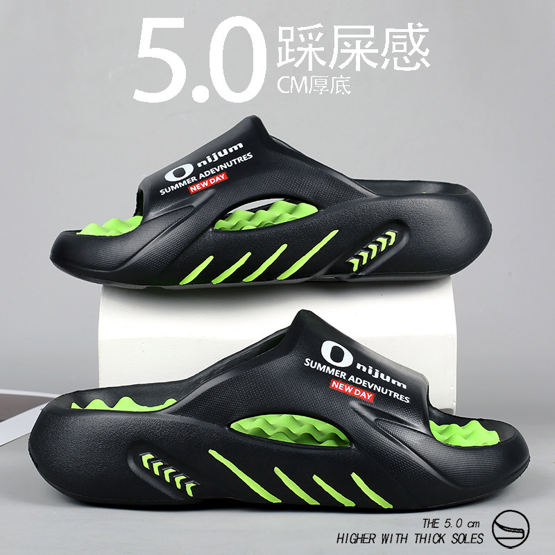 Zapatillas de verano para hombres 2024 nuevo tipo de dos colores de fondo suave explosión deportiva pisar mierda sensación de arena gran tamaño zapatillas frías transfronterizas