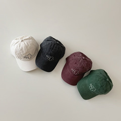 秋南 韓國兒童帽子春秋復古ins男童女童遮陽防曬鴨舌帽寶寶棒球帽