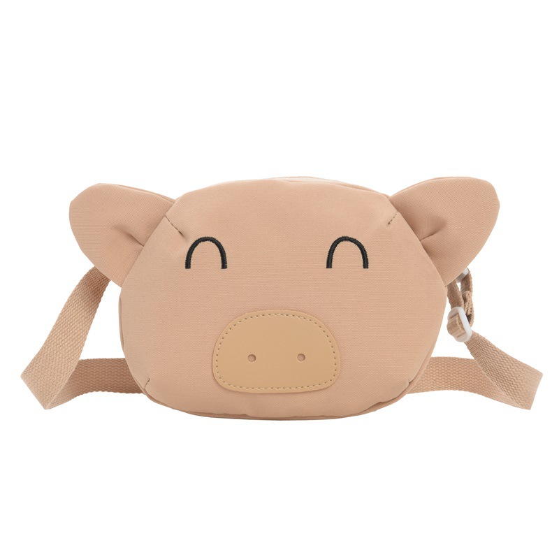 Bolsa infantil de comercio exterior dibujos animados lindo cerdo cerdo hombre y mujer bolso de hombro pequeño ligero para viajes de padres e hijos mochila