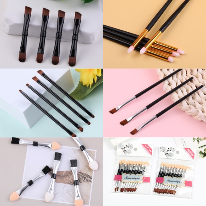 Multifuncional eye shadow stick eye shadow cepillo de doble cabeza mini cepillo de látex de algodón desechable herramienta de maquillaje de belleza