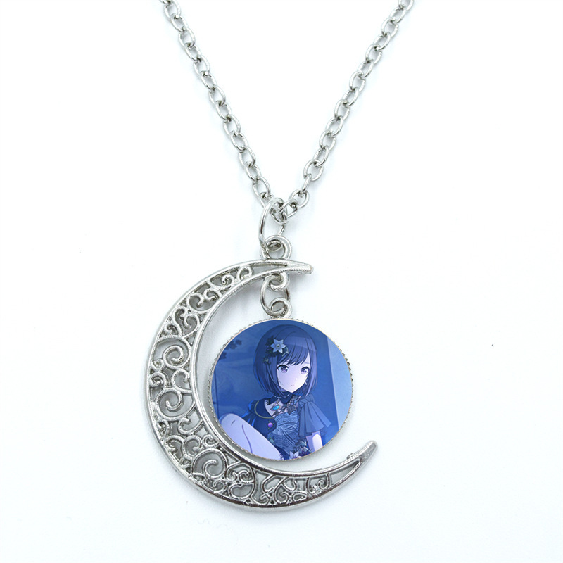 Cross-border Hot Selling Project SEKAI Anime Time Gem Moon Pendant Necklace Accessories Pendant Wholesale