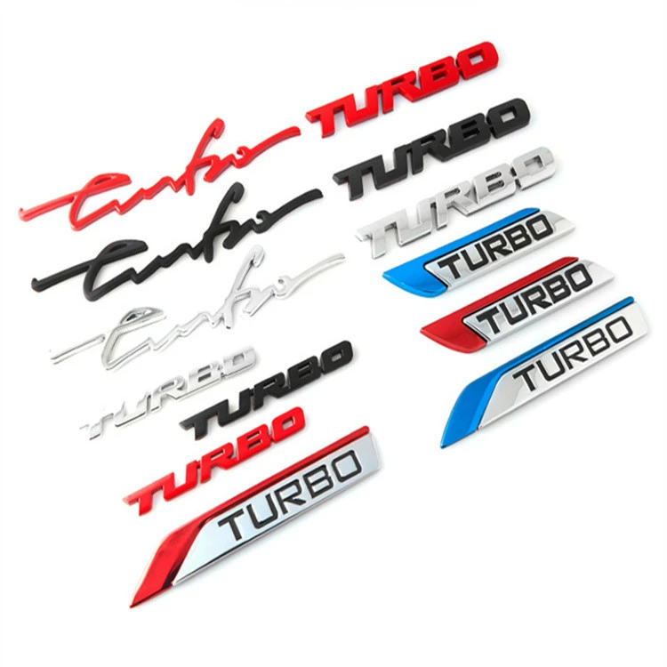 Поколение автомобильных наклеек TURBO с турбонаддувом 3D трехмерные металлические наклейки на корпус, листовая пластина, боковые наклейки