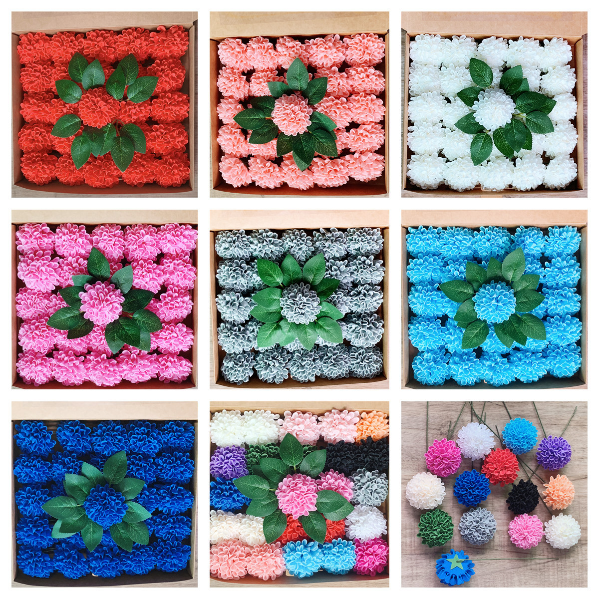 Cross -border new gift box PE foam rose 8cm plus pole simulation…
