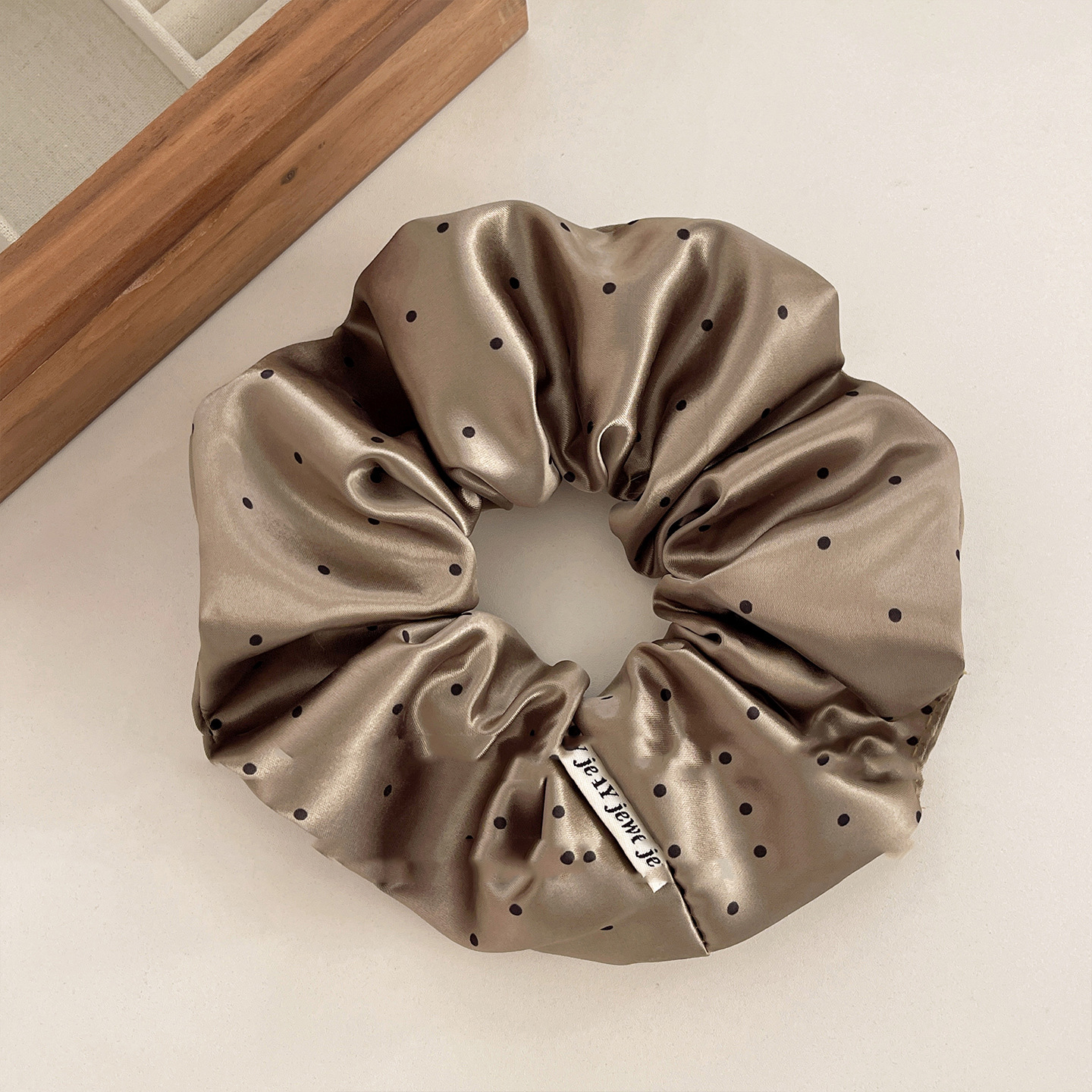 Double Layer Ruched Polka Dot Scrunchie Korean Fashion High-end Tie Simple Commuting Versatile Rope Women Hair Flower_voghion.com