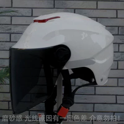 original electric vehicle motorcycle half helmet — Motosiklet kaskı (dəbilqə) - 313-double-mirror-powder-sunscreen-long-mirror-reflective-patches-one-size-fits-all
