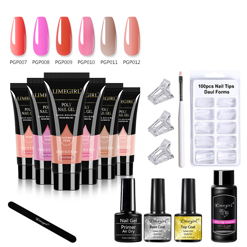 Set de Gel de Extensión Transfronterizo, Molde de Uñas sin Bandeja de Papel, Uñas de Gel de Extensión Rápida, Uñas de Extensión de Cristal para Fototerapia