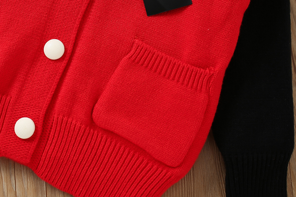 Mädchen Pullover Rock 2023 Herbst/Winter Neue Modische Lange ärmeln Western Strick Top Flare Hosen kinder Zwei_voghion.com