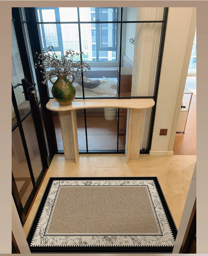 Tapis d'entrée vintage français antidérapant découpable sur mesure_voghion.com