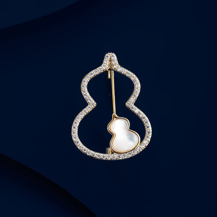 Fuzhuang broche de moda femenina calabaza broche pin 2025 nueva moda champagne oro de doble propósito bronce ventas calientes