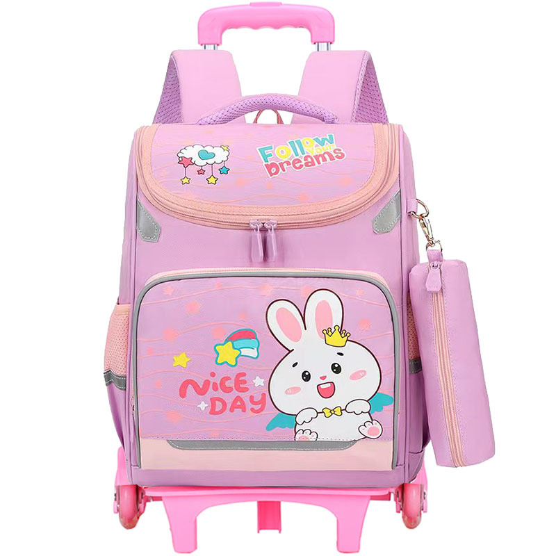 Nuevo diterano Escuela Primaria estudiante carro mochila niños y niñas Grado 1-3-4 ligero de seis ruedas subir escaleras con ruedas