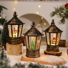 跨境圣诞装饰复古邮筒小风灯LED圣诞小夜灯圣诞礼品摆件橱窗配饰