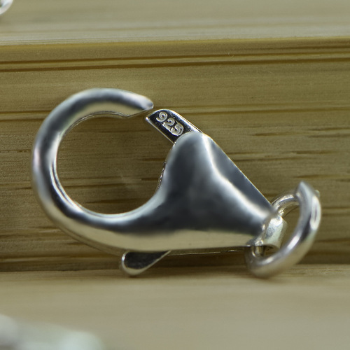 S925 sterling silver lobster clasp spring buckle Japanese buckle simple design handmade DIY jewelry accessories versatile chain buckle