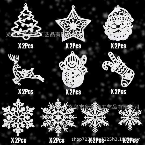 20pcs white Christmas pendant set