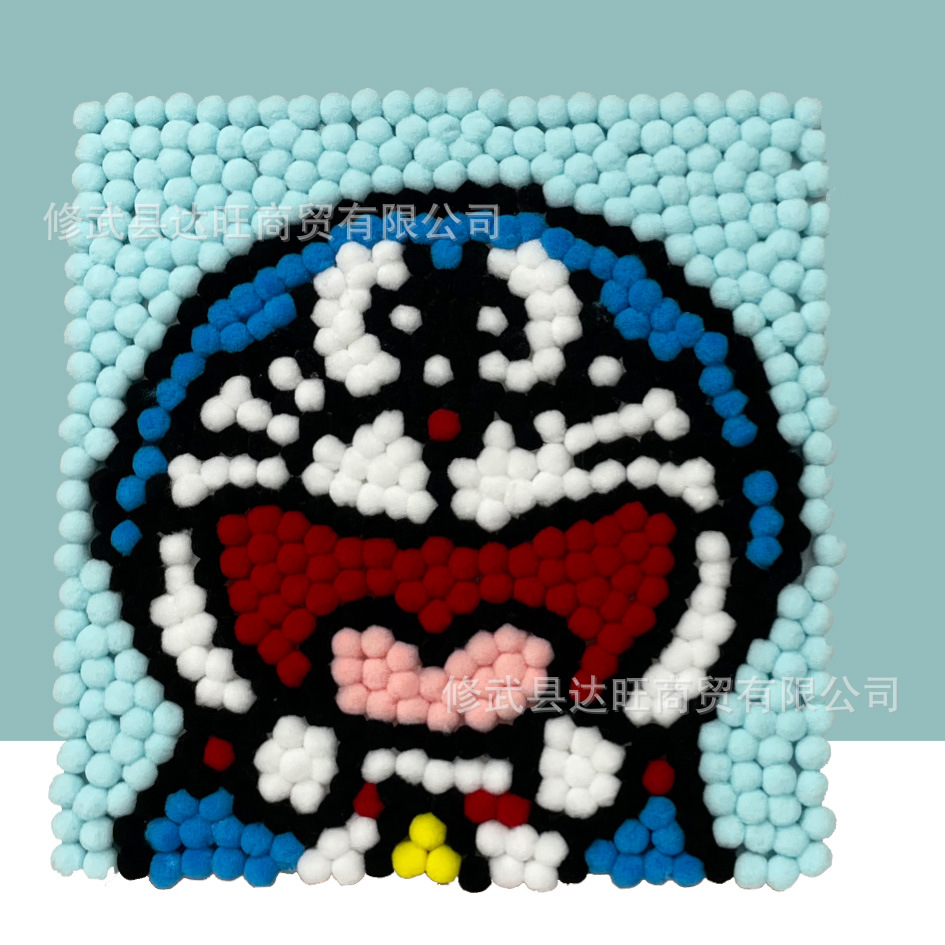 MQH20-063 / 20*20cm (wooden frame + canvas + hair ball + tweezers)