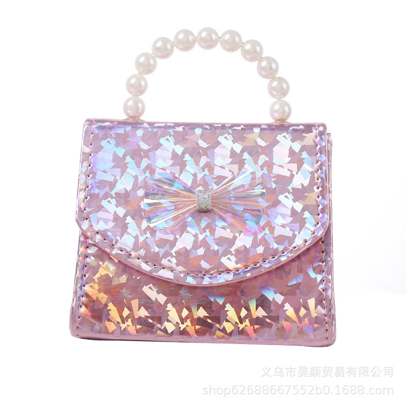 Маленькая ароматная летняя новая сверкающая блестками лук жемчужина портативная Детская сумка через плечо