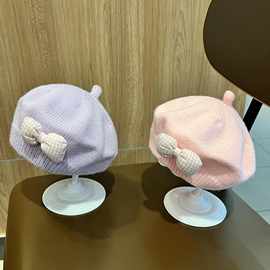 儿童贝雷帽女宝宝帽子秋冬季韩版公主婴幼儿女童针织毛线画家帽潮