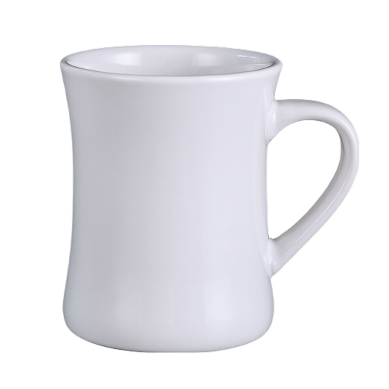 Transfronterizo de Amazon taza blanca taza de alto aspecto creativo Oficina taza de café pareja taza de agua Taza de cerámica