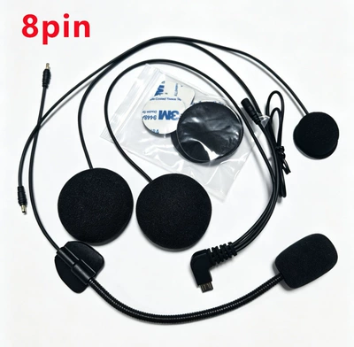 5-pin/8-pin interface dedicated motorcycle helmet Motorcycle Helmet Headset - 8-pin-helmet-single-earphone-velcro-two-in-one-microphone