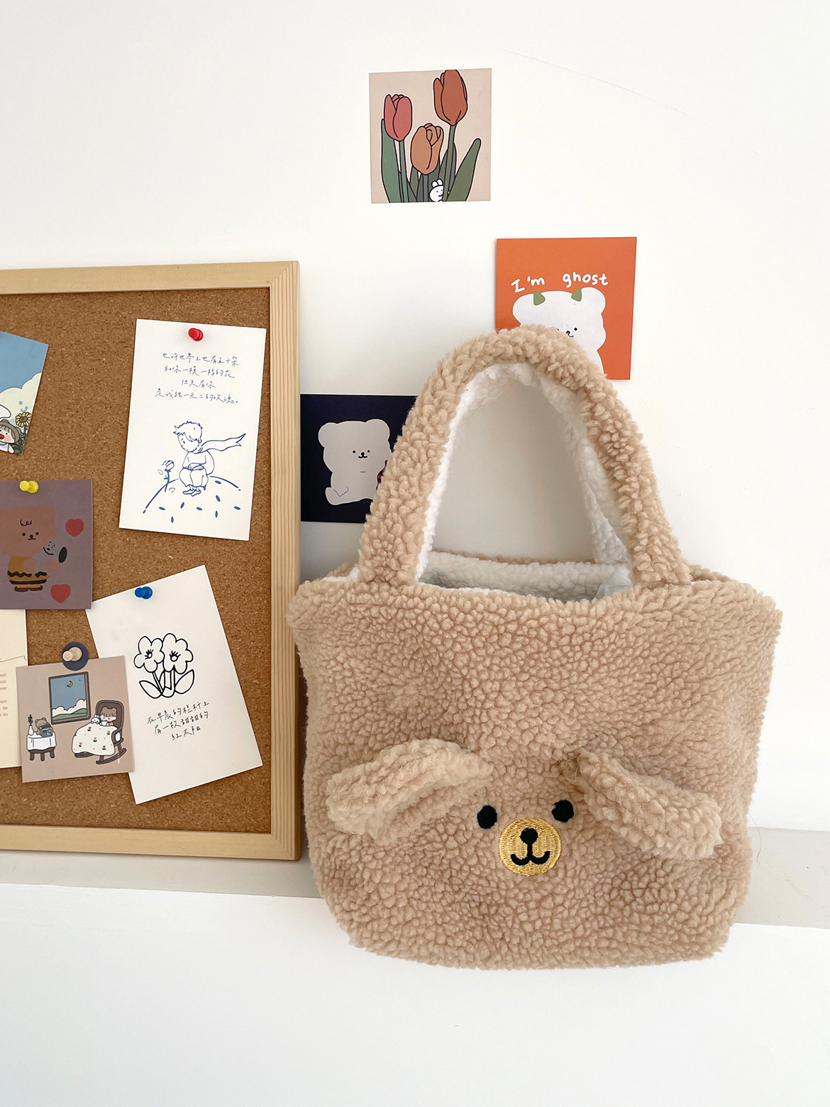 Amazon suministro transfronterizo/Oso de peluche bolso de doble uso del bolso de invierno de lana de cordero bolso de la momia